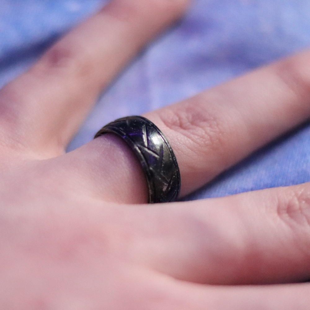 Black titanium steel ring